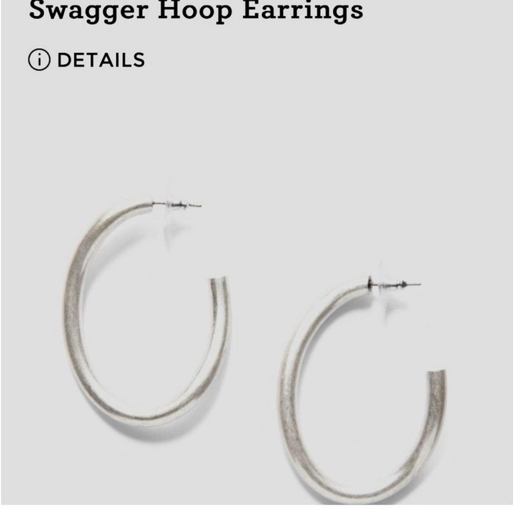 Cabi silver tone Swagger Hoop Earrings